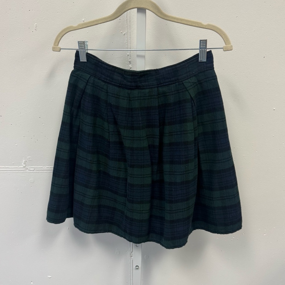 Hysteric Glamour Dark Academia Plaid Circle Pleated Mini Skirt Teal Navy‎ Medium